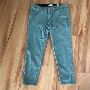 Green Relaxed Fit Chinos with Elastic Waistband